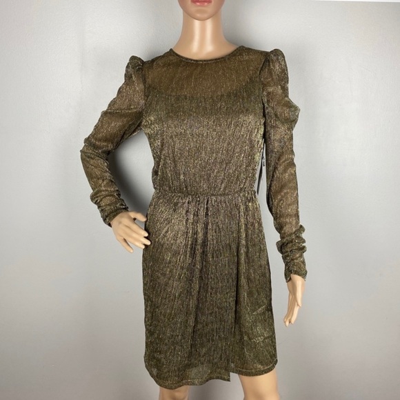 NEW BAILEY/44 GOLD METALLIC CUTOUT MINI DRESS - Picture 2 of 7